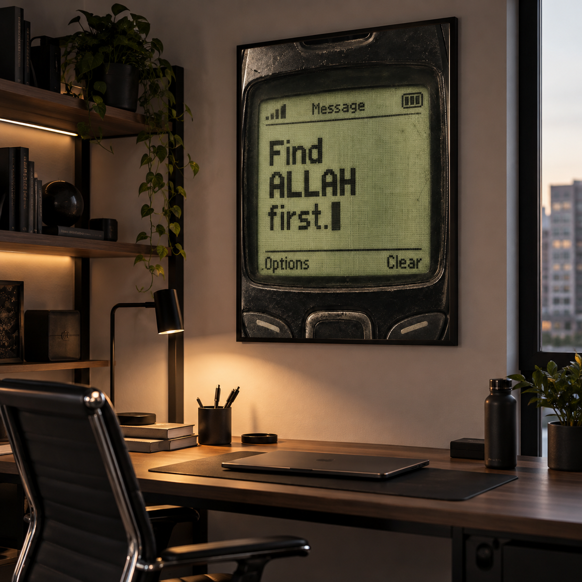 Find Allah First Islamic wall art displayed in a modern interior