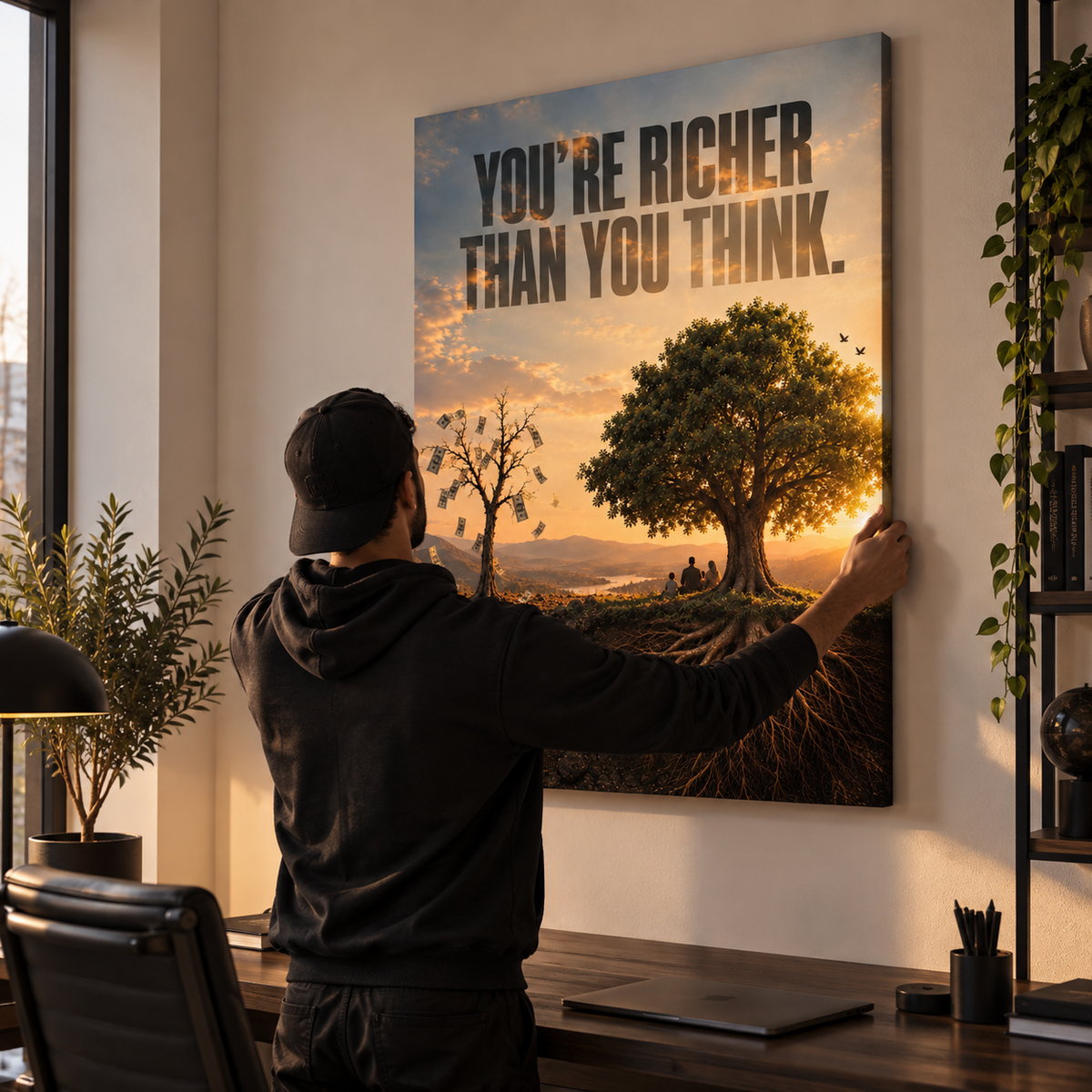 Richer Than You Think Islamic wall art displayed in a modern interior