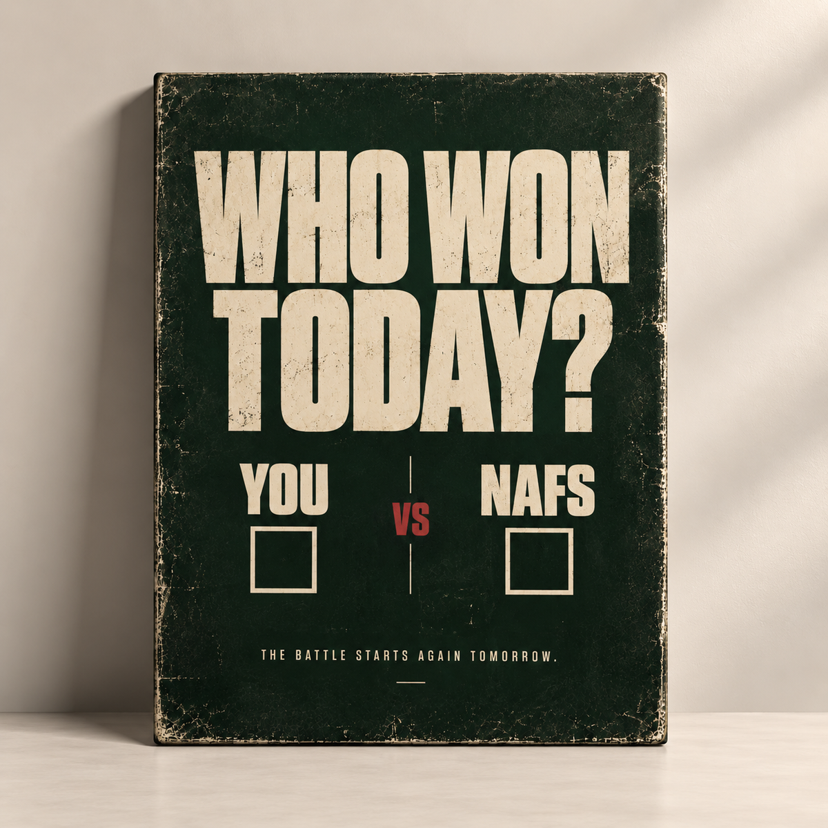 The Daily Battle Islamic nafs reminder canvas art by BornArab Studio