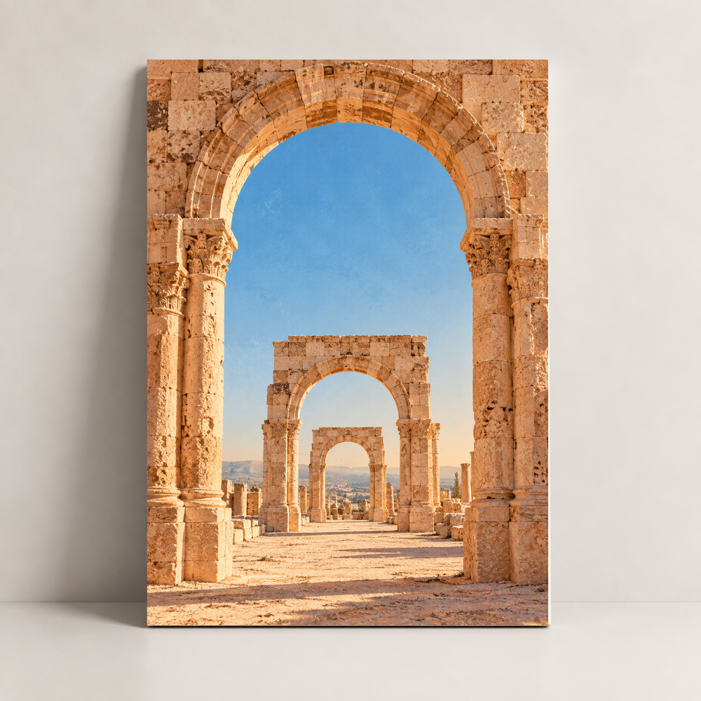 Arches of Jerash Jordan canvas art by BornArab Studio