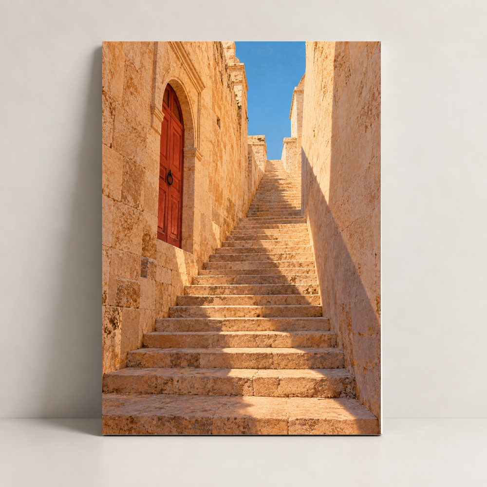 Steps of Al-Salt Jordan canvas art by BornArab Studio
