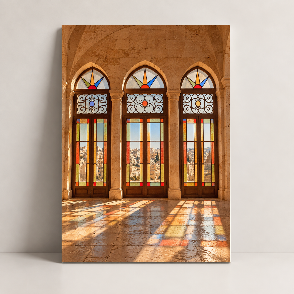 Windows of Al-Salt Jordan canvas art by BornArab Studio