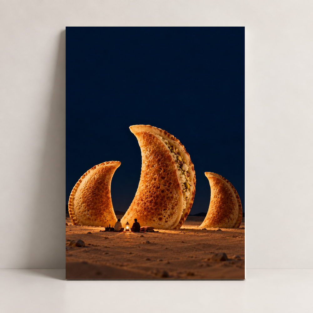 Qatayef Moon Jordan canvas art by BornArab Studio
