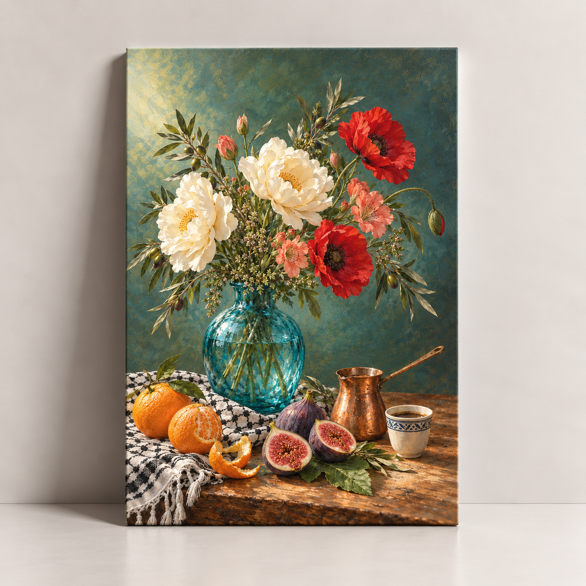 Cultural Bouquet Palestinian canvas art by BornArab Studio