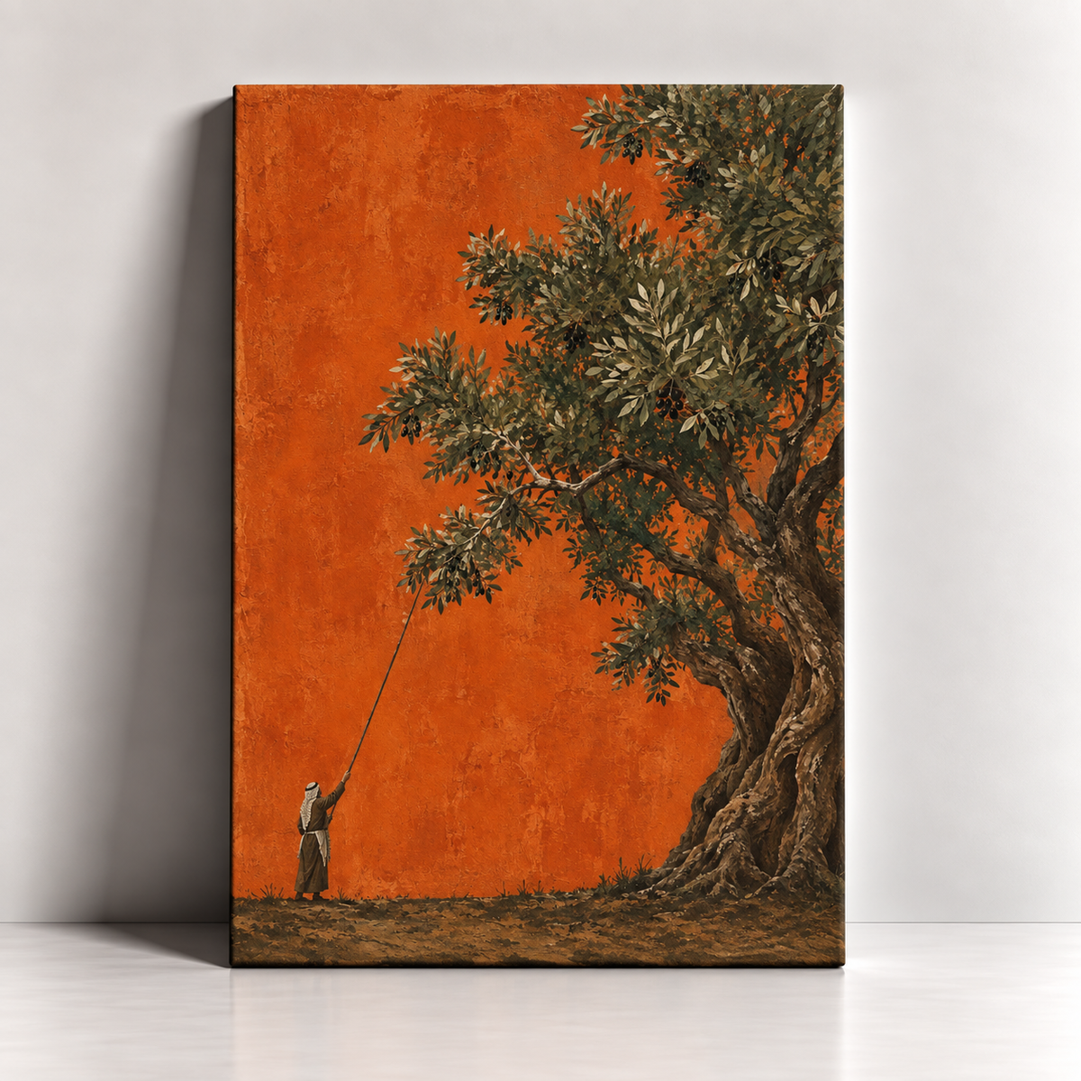 The Olive Harvest Palestinian olive tree canvas art by BornArab Studio