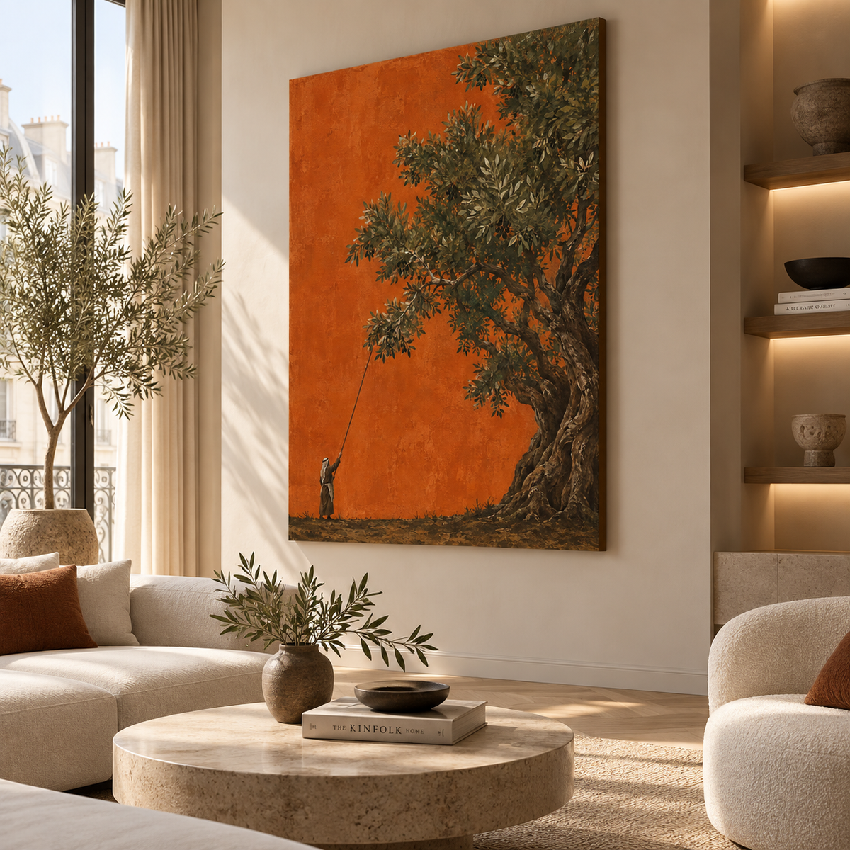 The Olive Harvest Palestinian olive tree canvas art by BornArab Studio