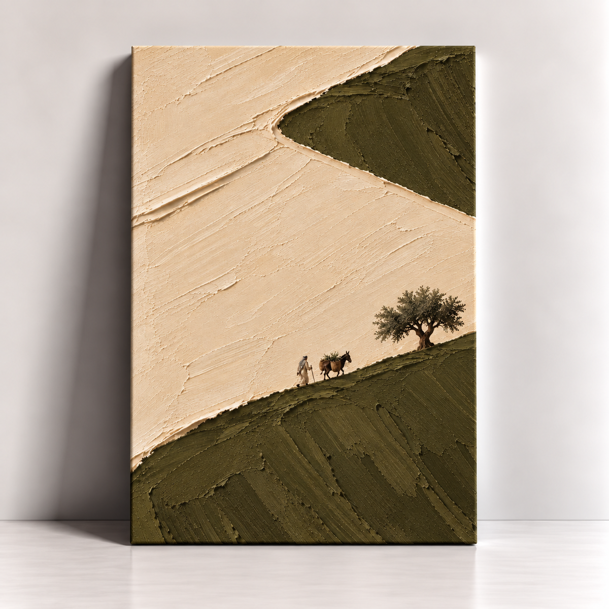 The Olive Road Palestinian landscape canvas art by BornArab Studio