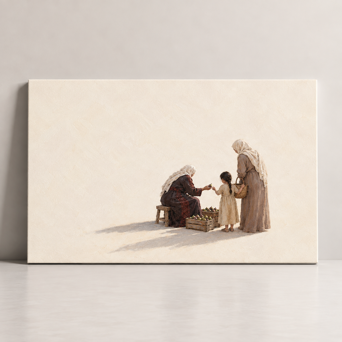 Three Generations Palestinian family canvas art by BornArab Studio