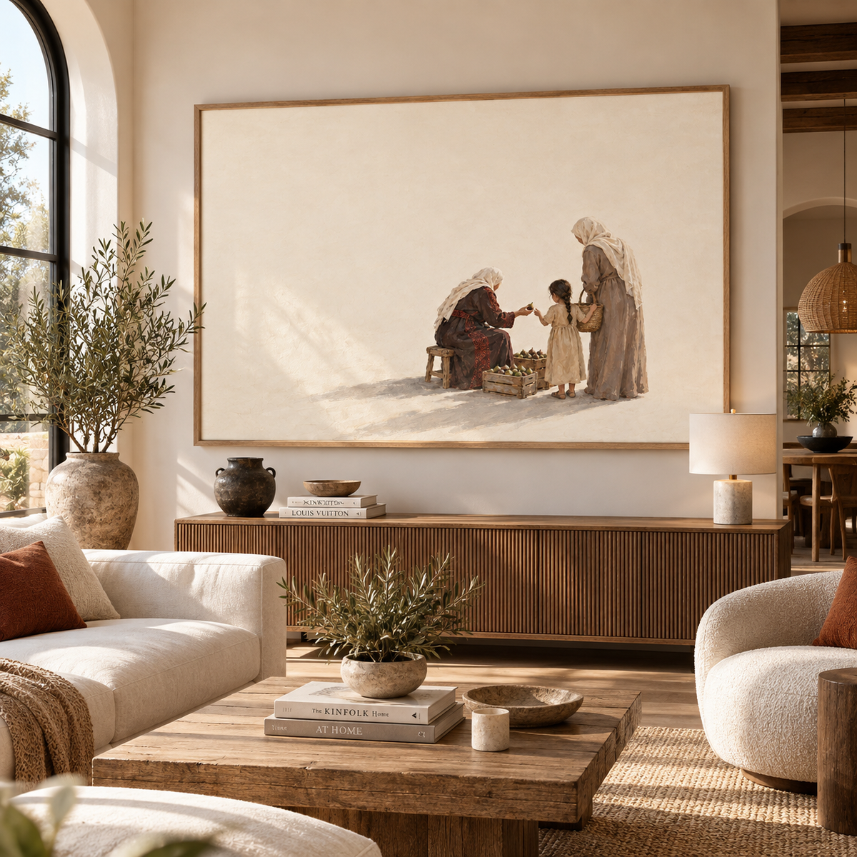 Three Generations Palestinian wall art displayed in a modern interior